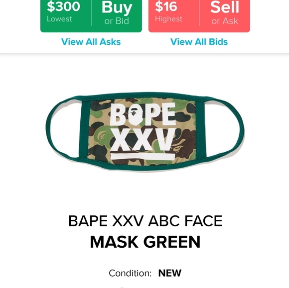 Bape Face Mask XXXV ABC Men's or Women's - Picture 5 of 5